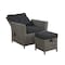 Alaterre Furniture Asti All-Weather Wicker Outdoor Recliner with Cushion and 15" Ottoman with Cushion AWWF03FF - alternate 2